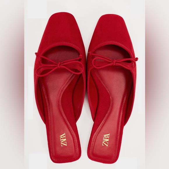 LEATHER MULES WITH BOW - Picture 2 of 4